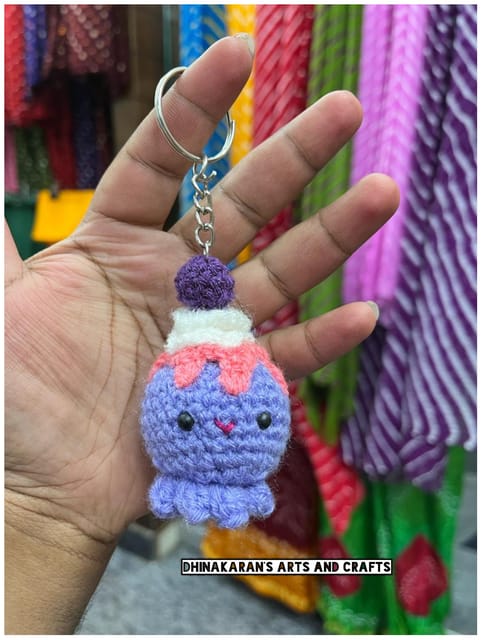 Ice Cream Crochet Keychain