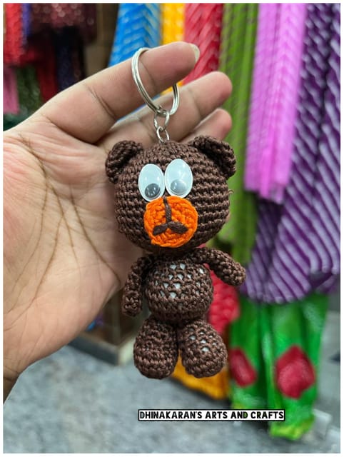 Teddy Bear Crochet Keychain