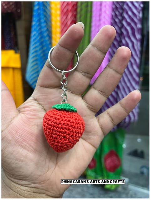 Apple Crochet Keychain