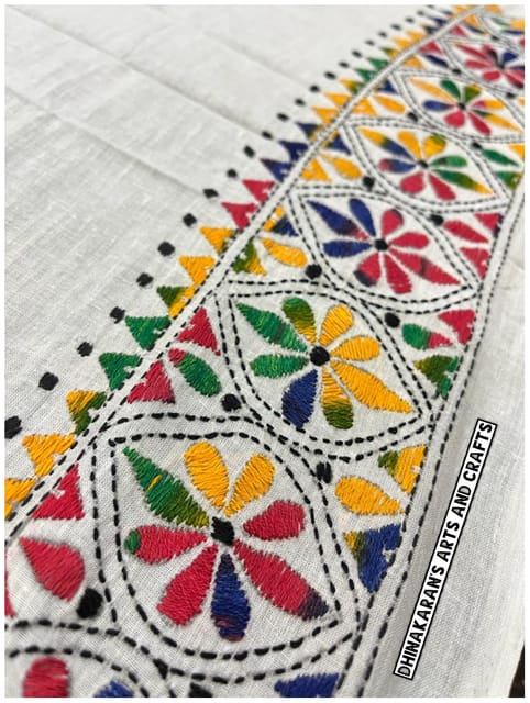 Multicolor Floral Kanthawork Blouse Piece