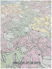 Bird Theme Full Kanthawork Blouse Piece
