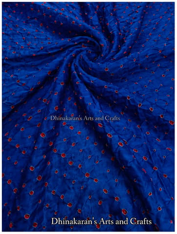 BLUE Pure Gajji Silk Bandhani Fabric