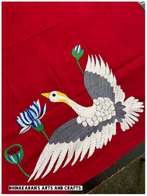 Bird Theme Kanthawork Blouse Piece