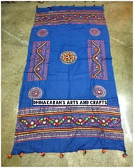 Traditional Kutchwork Dupatta - BLUE