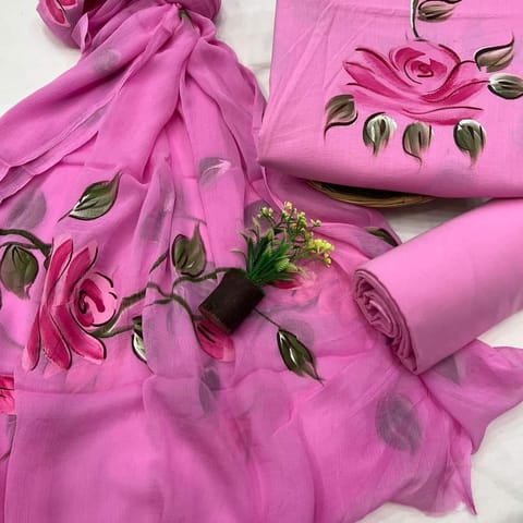 Hand Painted Dress Material