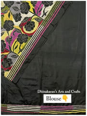 Gulaabo Kanthawork Saree - BLACK
