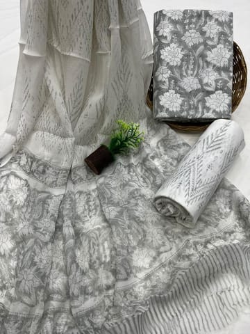 Hand Block Print Dress Material