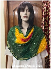 Multicolor Art Silk Bandhani Dupatta