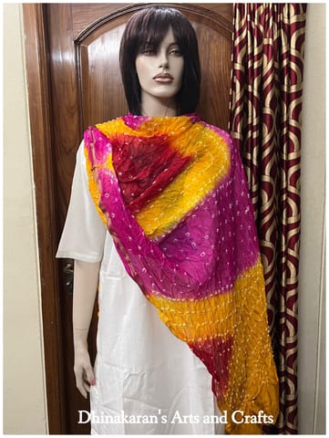 Multicolor Art Silk Bandhani Dupatta