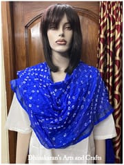 Art Silk Bandhani Dupatta - BLUE
