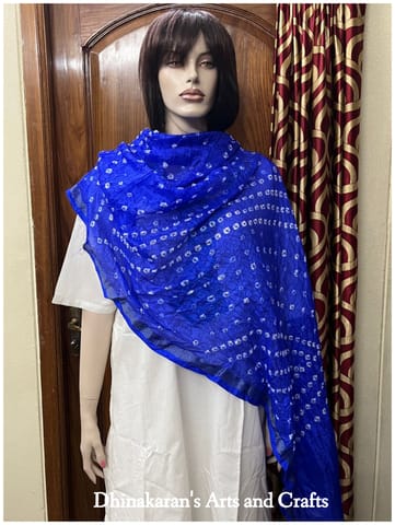 Art Silk Bandhani Dupatta - BLUE
