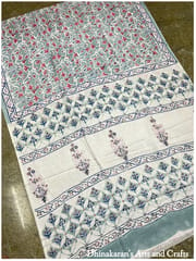 MulMul Cotton Hand Block Print Saree