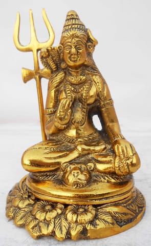 Showpiece Mahadev God Idol Statue  - 4.3*4*6.1 inch (AS335 G)