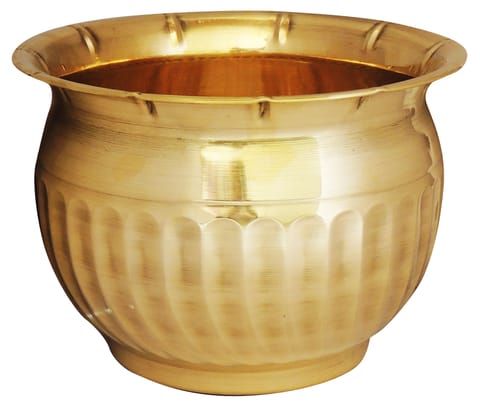 Brass planter Pot Gamala Diameter 12 Inch weight 1 Kg () - 12*12*8 inch (F252) ( MOQ-2 pcs )
