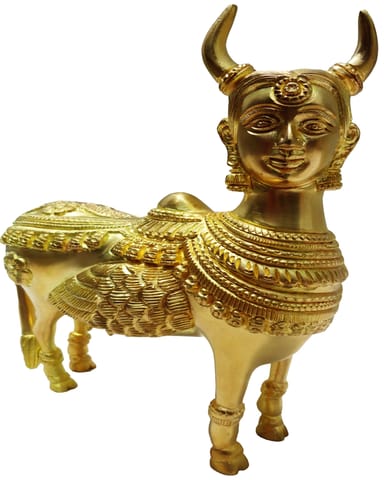 Brass Showpiece Kamdhenu Cow Statue - 4.8*2.5*8 inch (BS019)