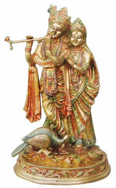 Brass Showpiece Radha Krishna God Idol Statue  - 9*6*15 inch (BS399 B)