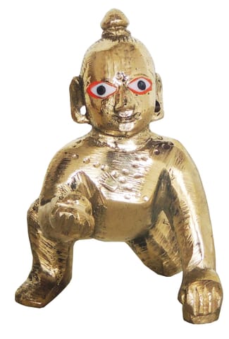 Brass Showpiece Laddu Gopal God Idol Statue  - 3.5*2*3 inch (BS871 A)