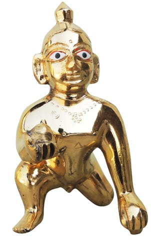 Brass Showpiece Laddu Gopal God Idol Statue  - 3*5*4.8 inch (BS871 B)