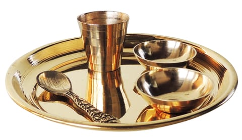 Brass Laddu Gopal Thali Set - 4.5*4.5*1.1 inch (Z461 D)