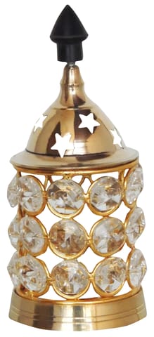 Brass Table Decor Oil Lamp Deep Jyoti No. 1 - 2.4*2.4*4.5 inch (F320 A)