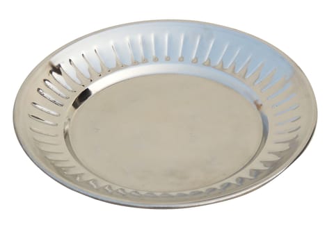Pure Steel Plate, Dinner Plate Lining Quater (26 Gaugae) - 7*7*0.5 inch (S081 A) (MOQ : 6 Pcs)
