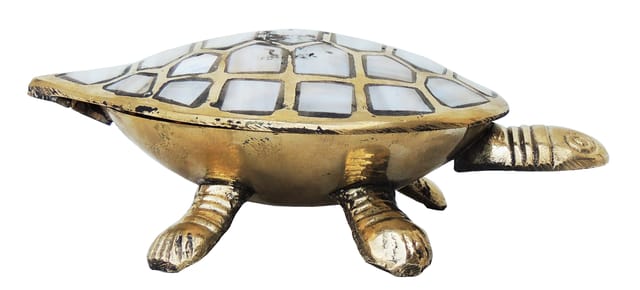 Brass Showpiece Tortoise (Kachua) Statue - 5*3*1.5 inch (AN002 A)
