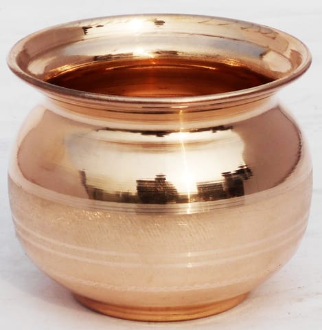 Copper Lota, 300 ML (MOQ : 6 Pc.)  - 4.1*4.1*3.5 inch (Z390 D)