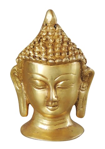 Brass Showpiece Buddha Head Statue - 2*2*4 Inch (BS1077 C)