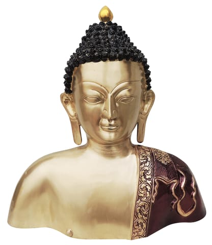 Brass Showpiece Buddha Head and Chest Statue - 16.5*6*18 Inch (BS789 E)