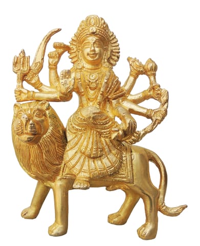 Brass Showpiece Durga Ji With Super Fine Finish God Idol Statue - 5x2x6 Inch (BS021)