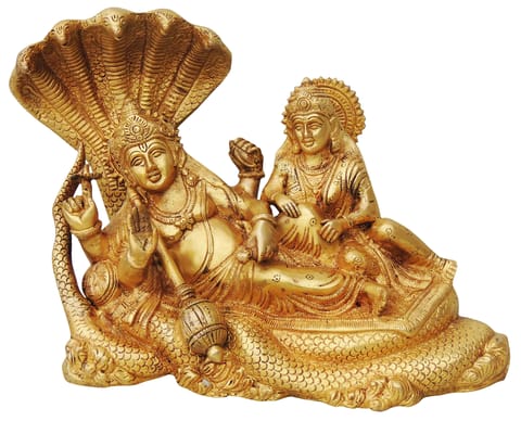 Brass Showpiece Vishnu & Laxmi Ji Statue - 11*5*10 Inch (BS842 E)