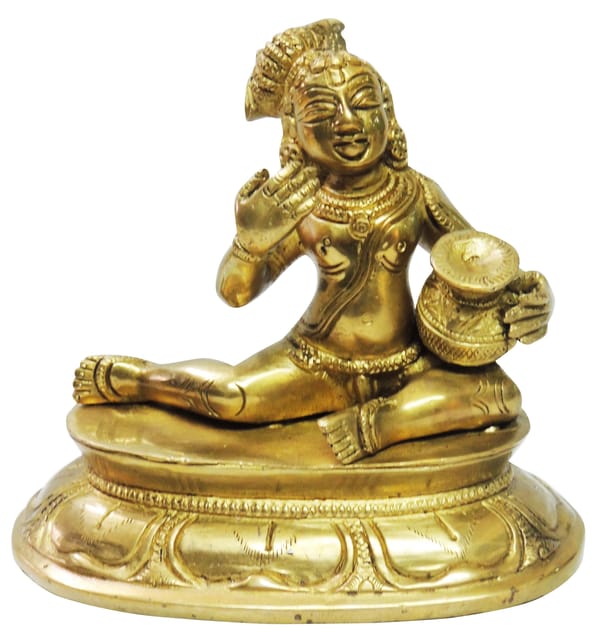 Pure Brass Makhan Krishna statue -6*3.5*5 Inch (BS201)