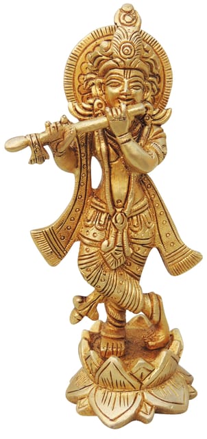 Brass Showpiece Krishna Ji Statue  - 3*2.5*7 Inch (BS1267 K)