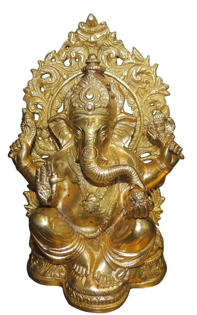 Brass Showpiece Ganesh Ji Statue - 5.2*3.2*8 Inch (BS1230 A)