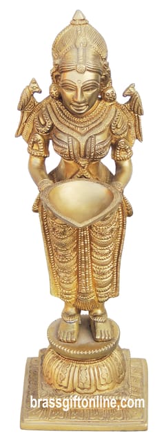 Brass Showpiece Deep Lady Statue - 3.5*3.7*10.3 Inch (BS208)