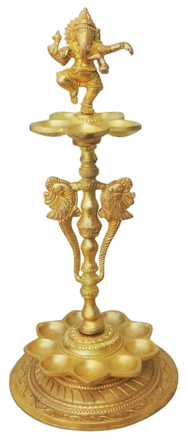 Brass Table D�cor Oil Lamp, Deepak - 6*6*12.5 Inch (BS291)