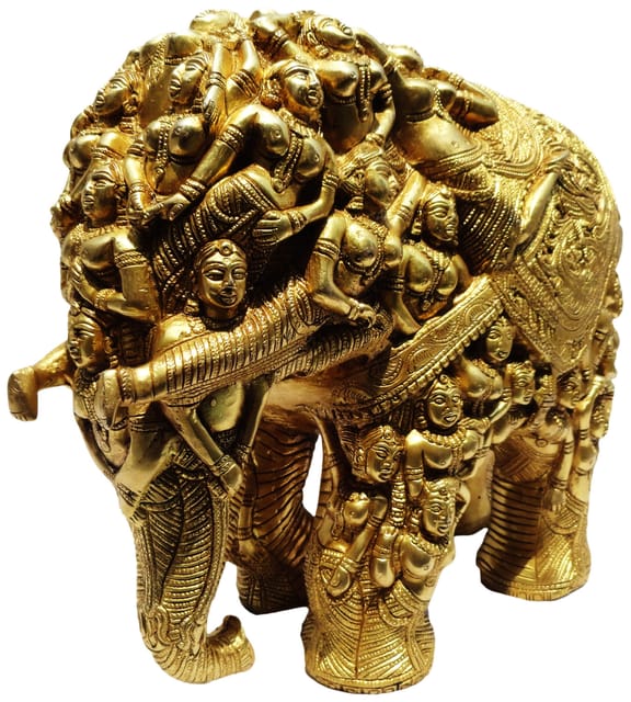 Brass Showpiece Elephant  Statue - 16*10*13 Inch (BS387 A)