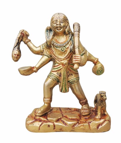 Brass Showpiece Bhairav Baba Statue - 6*2.5*6.5 Inch (BS968 C)