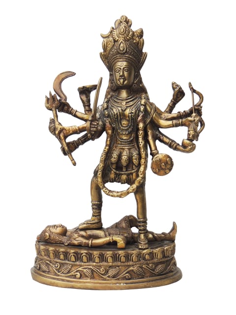 Brass Showpiece Kali Maa Statue - 8.5*4.6*14.2 Inch (BS562 A)