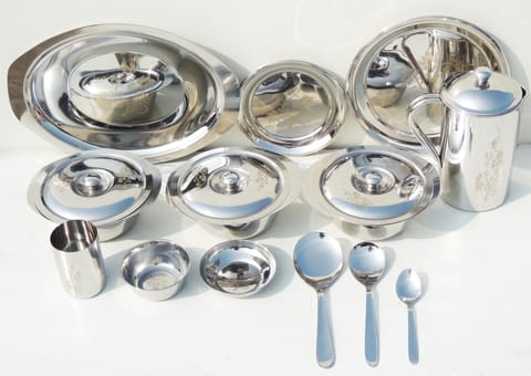 Steel Dinner Set Life Time 51 pcs - 6.8 Kg With Box (S063 A)