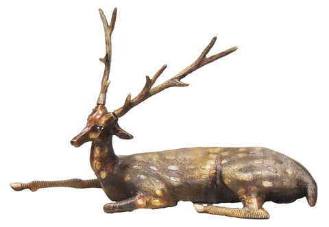 Brass Showpiece Deer Statue - 20*8*13 inch (AN202 A)
