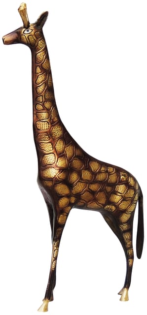 Brass Showpiece Standing Giraffe Statue - 6.5*2.5*16.5 inch (AN188 B)