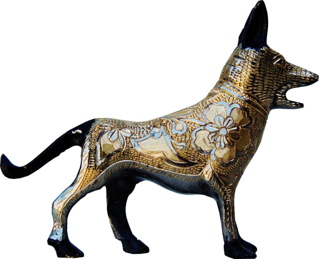 Brass Showpiece Dog Statue - 7*1.5*5 inch (AN051 A)