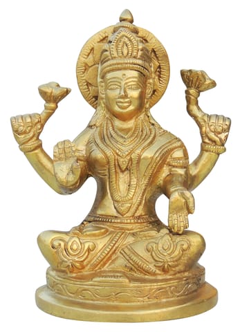 Brass Showpiece Laxmi Ji God Idol Statue - 5*3.5*6 Inch (BS1000 L)