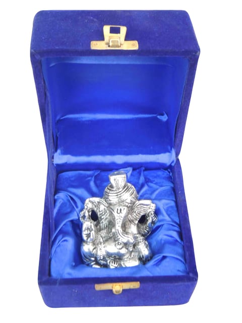 Aluminium Showpiece Pagadi Ganesh Statue - 4*4*3.5 Inch (AS068 B)