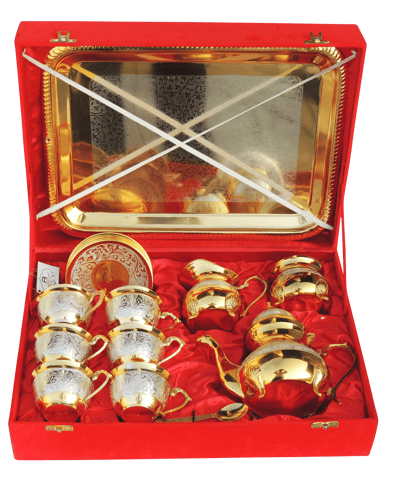 Brass Decorative 6 Pieces Tea Cup Set (B290 G)