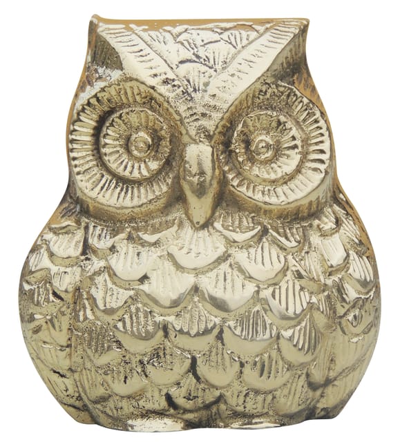 Brass Showpiece Owl, Ullu Statue - 3*3*3.5 Inch (AN235 D)
