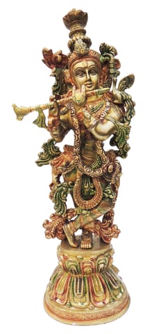 Brass Showpiece Krishna Statue - 6.5*5*20 Inch (BS1015 E)