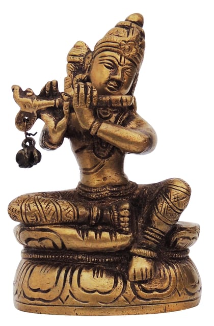 Brass Showpiece Krishna Statue - 2.5*1.5*4 Inch (BS1269 C)