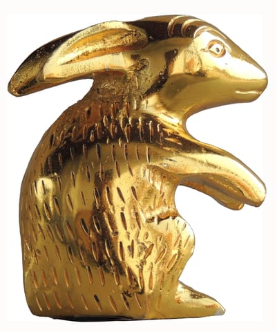 Aluminium Showpiece Rabbit Small Gold Statue - 2.5*1.5*3 Inch (AS144 C)
